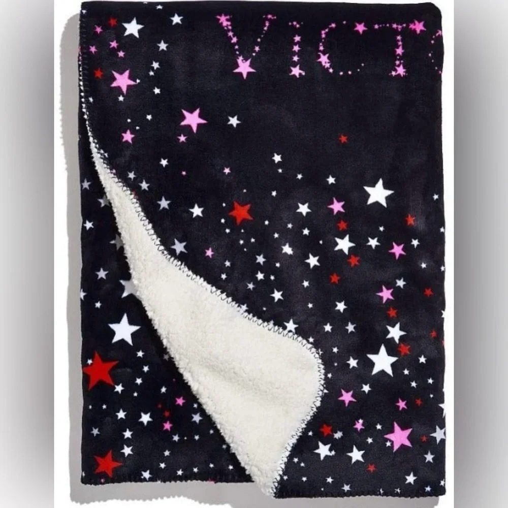 Victoria Secret Sherpa Stars Blanket 50X60 NWT